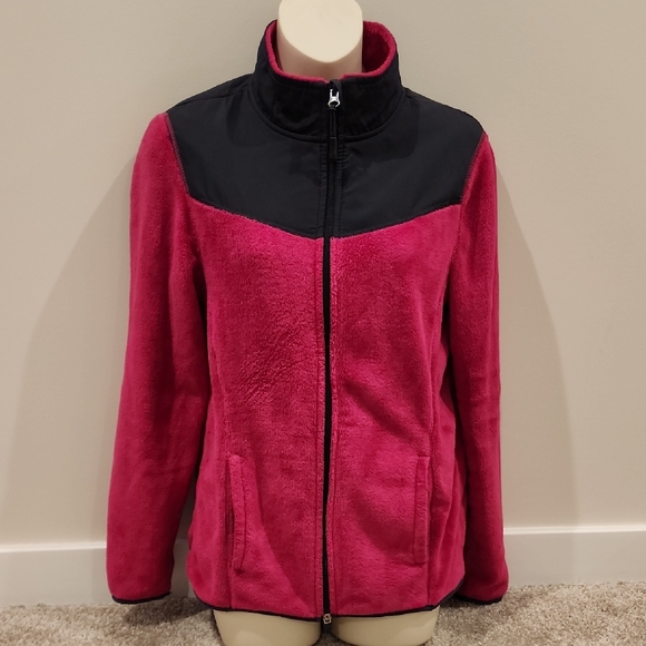 Danskin Pink and Black Fleece Jacket - Picture 1 of 6